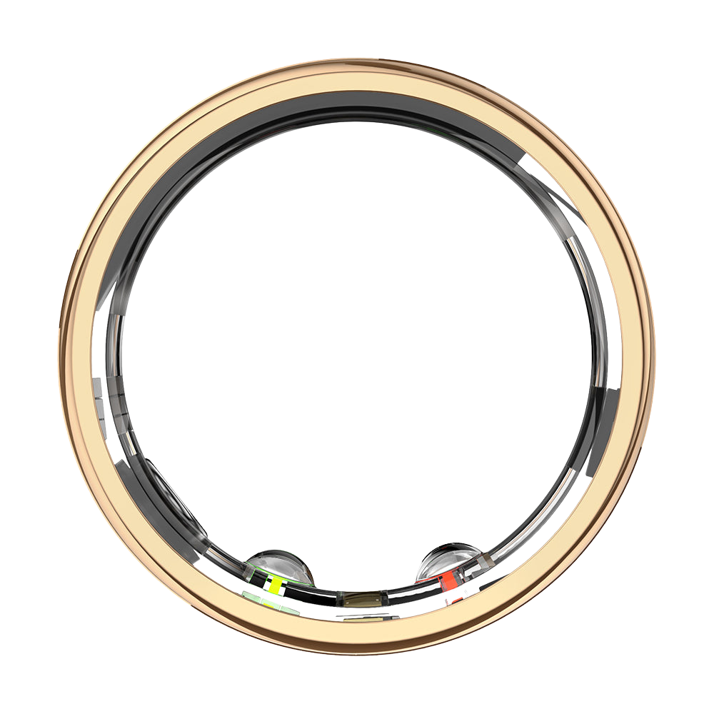 COLMi R10 Smart Ring - Heart Rate, Blood Oxygen Monitoring & Waterproof Design Gold Side